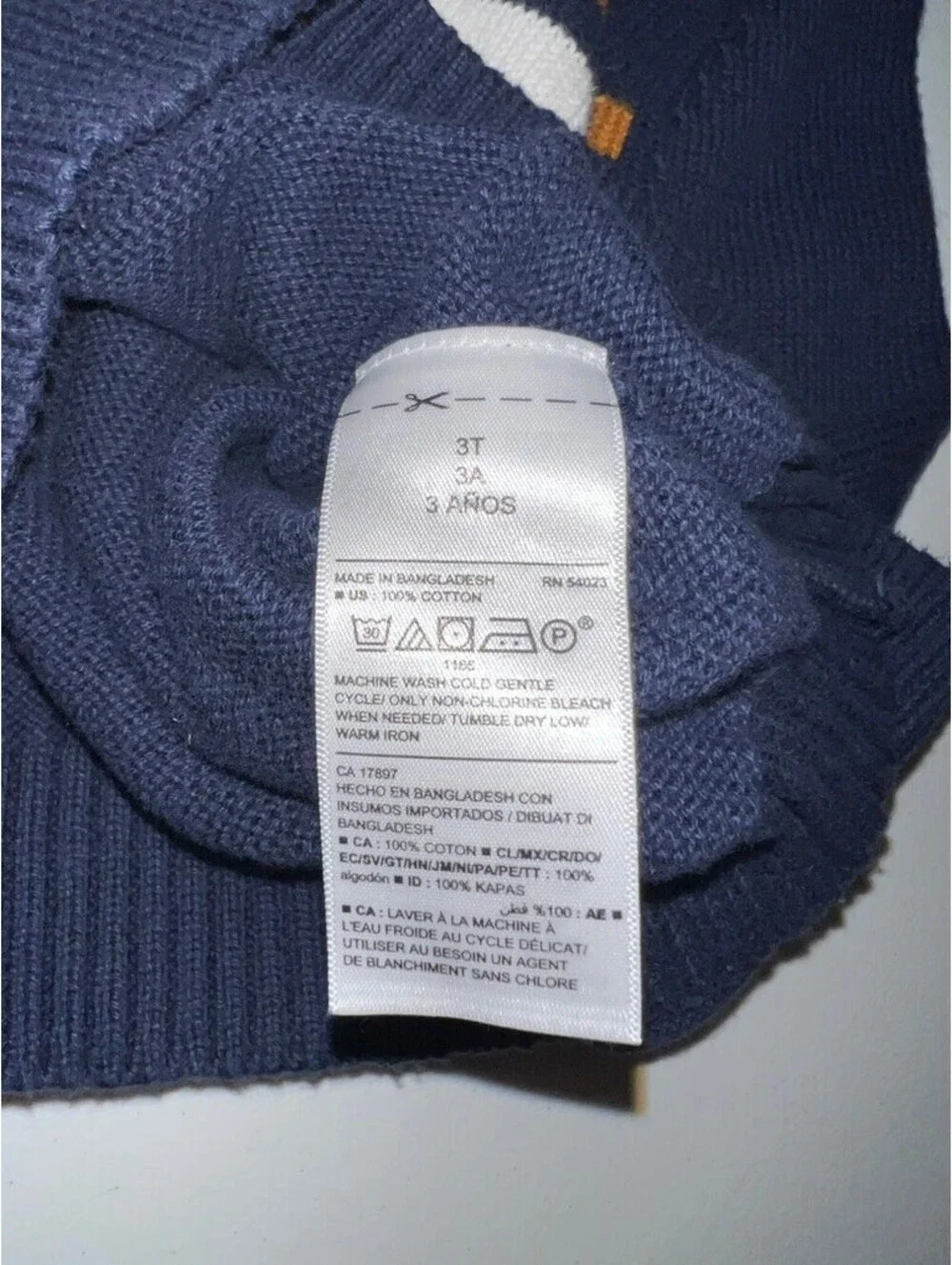 Old Navy Toddler Boys Toddler 4T Knitted Crewneck navy striped Sweater